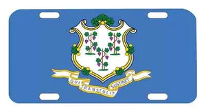 Connecticut State Flag License Plate Auto Tag - Imagen 1 de 1