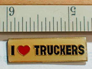 I Love Truckers Pin, Vintage Enamel Hat Lapel Pin - Picture 1 of 1