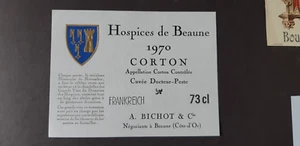 etiquette originale 1970 Corton Hospices de Beaune .... Wein Etikett wine label - Bild 1 von 1