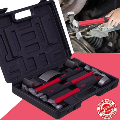 PROFESSIONAL DENT REMOVAL TOOL BODYWORK DENT SHEET METAL HAMMER HAND MITTEN 7pc - Image 1 of 4