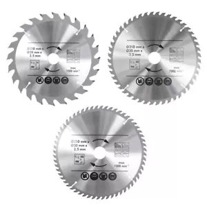 3 Stück Sägeblatt 210 x 30 mm Holz Kreissägeblatt-Set 24 48 60 Zähne Wechselzahn - Bild 1 von 10