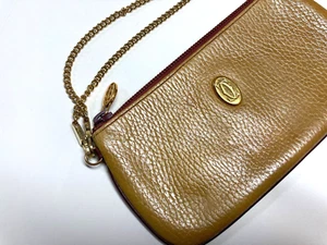 CARTIER VINTAGE MUST CC EMBLEMA TRUCCO PELLE POCHETTE BORSA TRACOLLA CATENA FRANCIA BEIGE - Foto 1 di 18