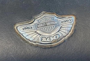 2003 Harley-Davidson 100yr Emblem Black Leather Driver / Passenger Backrest Pad - Picture 1 of 19