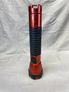 Snap-on Tools 2 D Cell Flashlight red anodized aluminum and rubber grips 10.5” - Picture 1 of 3
