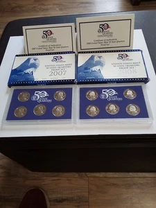 2007 & 2008 U.S. Mint 50 State Quarter Sets In Original Packaging with COA - Picture 1 of 11