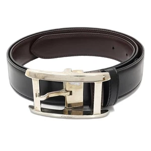 CARTIER Tank American Belt 85/95 L5000058 Leather Black Brown/181501 - Picture 1 of 9