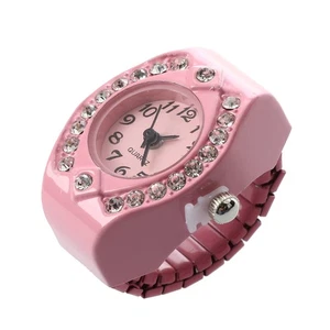 Women  Alloy Quartz  Finger  Watch Rhinestone Round Dial N6P47719 - Imagen 1 de 4