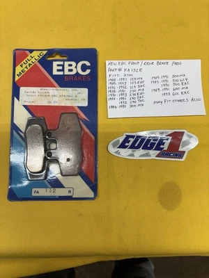 FA132R EBC PASTILLAS FRENO DELANTERAS/TRASERAS KTM 125MX,250MX,500MX,250EXC,125EXC,300MX AHRMA Foto 1 de 2