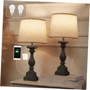 Upgraded Touch Lamps for Bedroom Set of 2,Bed-Side Table Lamps Black-2 packs - Picture 1 of 8