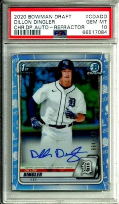 🔥DILLON DINGLER 2020 BOWMAN DRAFT CHROME DRAFT 🔥 AUTO🔥 REFRACTOR🔥ROOKIE🔥# d - Image 1 of 3
