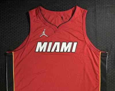 Miami Heat Statement Edition Authentic Blank Jersey 2XL 56 Red NBA 75th Jordan - Image 1 of 4