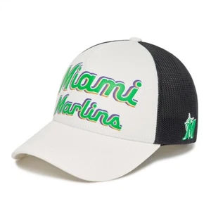MLB KOREA Sunny Beach Mesh Cap Miami Marins WHITE 3AMCU0133-05WHS UNISEX SIZE - Picture 1 of 7
