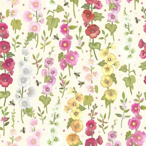 Clothworks Simple Life by Sarah Summers Y4331 2 hellcremefarbene Stechpalmen Baumwolle - Bild 1 von 1