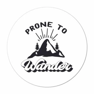 Prone To Wander Car Sticker Decal Mountain Hikes Explore Adventure Travel - Picture 1 of 1