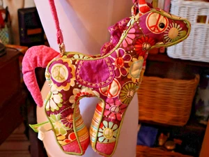 GIRLS SASSY PET SACKS PURSE Sweet Pink Purple Ruffles Peace Sign 10" x 8" - Picture 1 of 6
