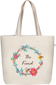 Tote Bag for Women, Zipper Tote Bag for Women Work with Pocket, Large Canvas Bag - Picture 1 of 12