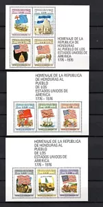 Honduras 1976 set independence of America sheets (Michel Bl.26/28) nice MNH - Picture 1 of 1