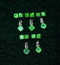 WHOLESALE 10PC 925 SILVER GREEN Simulated Emerald TOPAZ EARRING PENDANT SET B