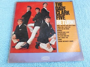 VINTAGE 1964 THE DAVE CLARK FIVE. RETURN! EPIC LP RECORD ALBUM LN 24104 - Imagen 1 de 9