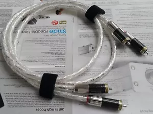 1 paio Hi-Fi Fibra di Carbonio Rame Placcato Argento RCA Cavo Audio Interconnessione - Foto 1 di 6
