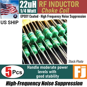 5 Pieces 22uH 1/4W Inductor Epoxy Coated RF Choke Coil | US Ship - Picture 1 of 5