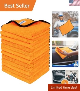 12-Pack Premium Microfiber Car Towels - Dual-Sided Design for Plush Cleaning ... - Picture 1 of 8