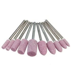 10PCS 1/8 " Red Abrasive Polishing Mounted Stone Rotary Tool Grinding Wheel New - Picture 1 of 8
