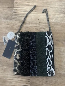 NEW ZARA Animal Print Sequin Beaded Bucket Bag - Picture 1 of 10