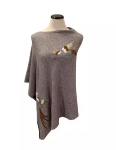 LaFiorentina~Embroidered Phoenix~Poncho~Oatmeal~1 sz fits all~Oatmeal~NWT~ - Picture 1 of 5
