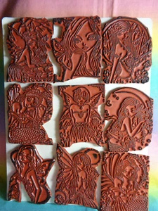 Rubber Stamps Variety Sheet With Grey Backing 9 pcs - Picture 1 of 3