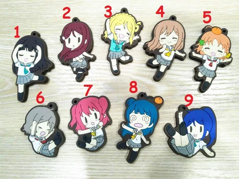 Love Live! Lovelive! Sunshine Aqours Keychain Keyring Rubber Strap Charm Cute Cover