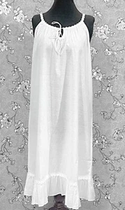Victorian 100% Cotton Nightgown Sleeveless Ruffle Hem SoieRose SR1170 Sleepwear - Picture 1 of 8