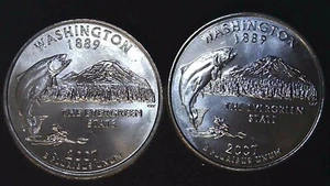 2007 P D 25C State Quarter Washington BU Clad (2 coins) 24hh1018-1 - Picture 1 of 2
