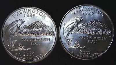 2007 P D 25C State Quarter Washington BU Clad (2 coins) 24hh1018-1 - Image 1 of 2