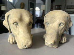Vintage Clay Pottery Book-ends Labradore Retreiver Heavy Great Quality - Picture 1 of 14