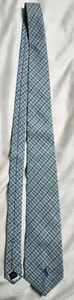 Vintage Polo by Ralph Lauren Tie 100% Cotton Blue Plaid Big Pony Made in USA - Picture 1 of 10