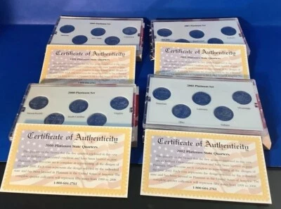 1999-2006 Statehood Quarter Platinum Collection CSN 40 Coins Box & COA - Image 1 of 4