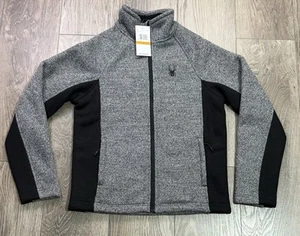 Spyder Fleece Jacket Mens Small Black Constant Sherpa Lined Full Zip Outdoor - Picture 1 of 8