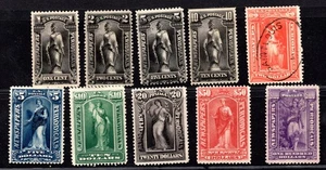 US 1895-1897 NEWSPAPER STAMPS WATERMARKED SET OF 10 SC. #PR114-117, 118, 120-125 - Picture 1 of 2