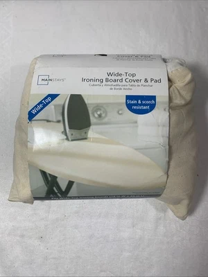 Mainstays Wide Top Ironing Board Cover & Pad 18 x 49 Natural - Image 1 of 4