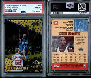 /400 PSA 10 Kevin Garnett 1999 Bowman’s Best Refractor #80 Timberwolves - Picture 1 of 3