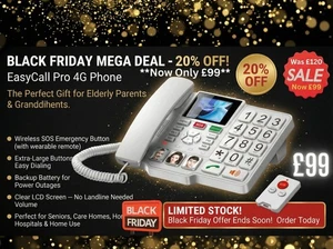 TELÉFONO GSM EASYCALL® PRO 4G ANCIANOS, ALZHEIMER, DEMENCIA, HOGARES DE ANCIANOS Y HOSPITALES - Imagen 1 de 11