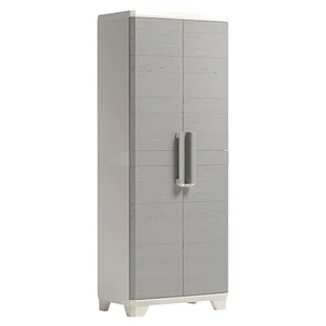 Keter armadio Linear Wood alto in resina grigio tortora - Foto 1 di 2