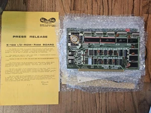 RARE SPACE TIME PRODUCTIONS MASTER I/O Board S-100 Complete RAM ROM I/O w/Manual - Afbeelding 1 van 9