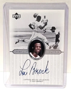 2000 Upper Deck Legends Legendary Signatures Lou Brock #S-LB Auto Cardinals - Bild 1 von 2