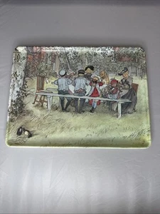 Vintage Carl Larsson Serving Tray Melamine Italy Breakfast Under Big Birch - Picture 1 of 8