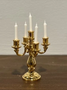 Candelabro para casa de muñecas 1:12 - Nuevo - Latón brillante - Imagen 1 de 4