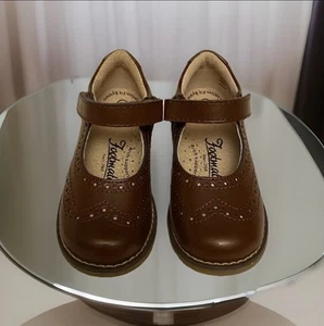 Girls NEW Footmates Leather Mary Jane Shoes Flats Lydia Brown Toddler 7.5 M - Picture 1 of 7
