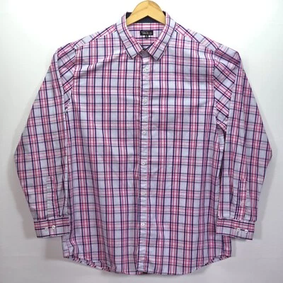 Galaxy Preppy Button Up Shirt Mens XL Plaid Long Sleeve Casual Clueless Corpcore - Image 1 of 4