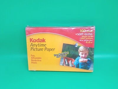 NEW Kodak Anytime Picture Inkjet Printer Paper Soft Gloss 4x6 100 Sheets SEALED  - Image 1 of 4